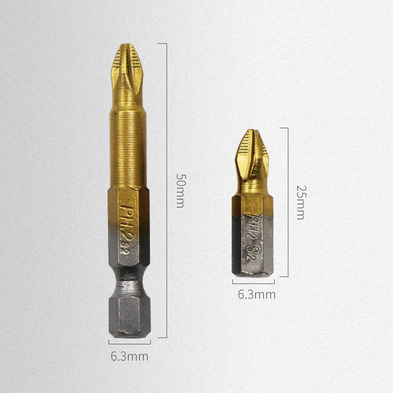Titanium PH2 Anti-slip Hex Screwdriver Bit Set for Electric Drivers