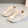 Fashion New 2025 Spring Color blocked Dad Shoes Thick soled High Rise Leather Sports Shoes Women's Shoes