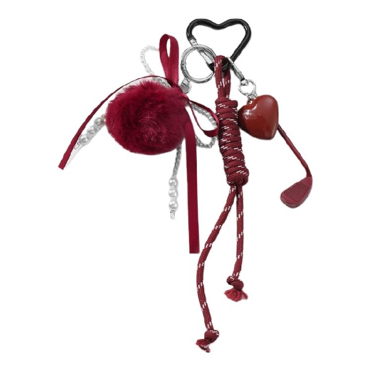 Trendy Heart Tassels Bows Keychain for Women’s Bags and Accessories Sophisticated Korean Aesthetic Bag Pendant