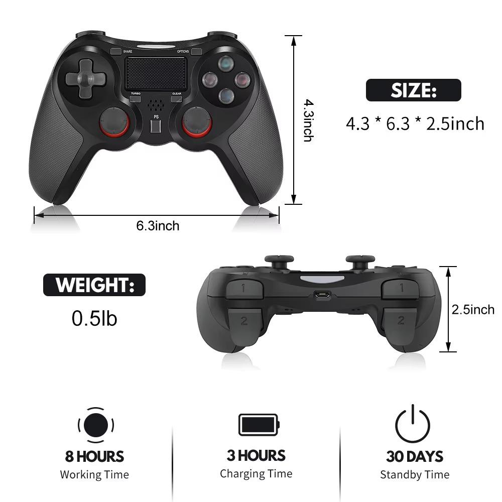 Wireless Command for Sony PS4, Dual Vibration Command and Shooting Button for PlayStation4 and Windows