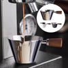 Espresso Measuring Cup with Wooden Handle Stainless Steel Coffee Shot Coffee Pouring Cup Home Kitchen Measuring Accessories