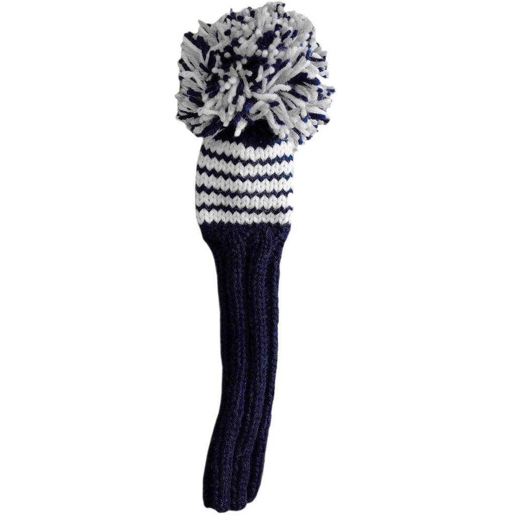 Jan Craig Handmade Headcover for Fairway Wood #5, Navy/White/Silver
