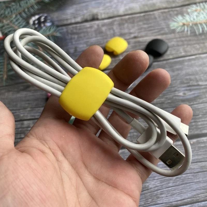 4pcs/set Data Cable Winder Earphone Cable Tie Fixing Clip USB Charger Line Cable Holder Desk Organizer Management Clips