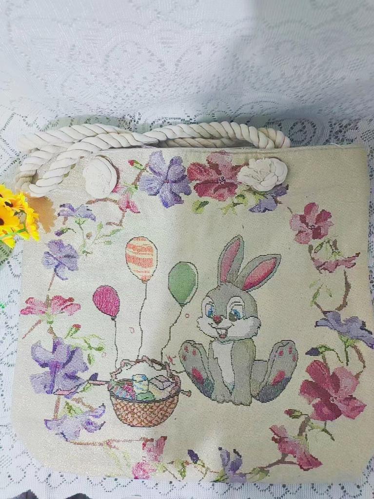 Ethnic style large shoulder bag South East Asia style double-sided embroidery cartoon animal elephant canvas bag female travel bag