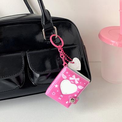 Pockets Portable Keychain Jewelry Photos Holder 1/2 Inch Mini Photo Albums For Photos Cards Small Album Book Photocard Holder