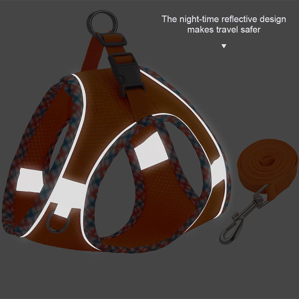 Small Medium Pet Dog Harness for Outdoor Use Set Dog Vest Strap Adjustable Breathable Harness for Dogs Puppy and Cats