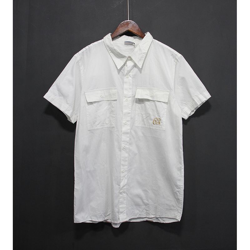 

Модная внешнеторговая европейская и американская мужская и женская рубашка с коротким рукавом в гонконгском стиле White M code (Bust size 104cm)