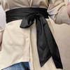 Decorative Bowknot Fabric Ribbon Cummerbunds Lace Up Waistband Strap  For Women Lady Girl Bridal