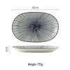 Abay Japanese Style Underglaze Striped Ceramic Oval Plate