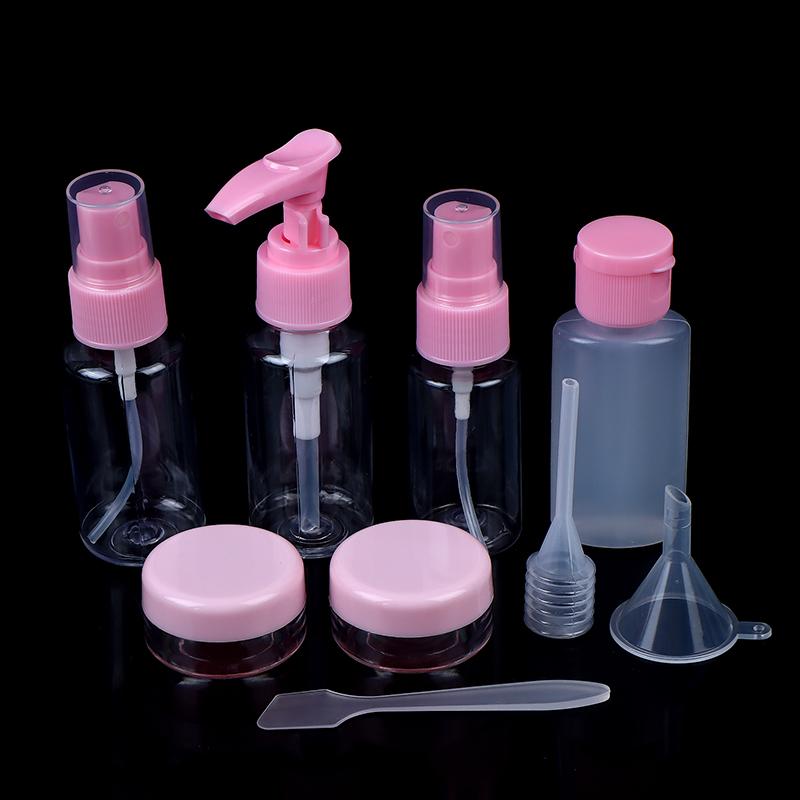 11Pcs Travel Refillable Bottle Set Cosmetic Lotion Toner Spray Shampoo Essentials Cream Bottle Empty Container For Toiletries