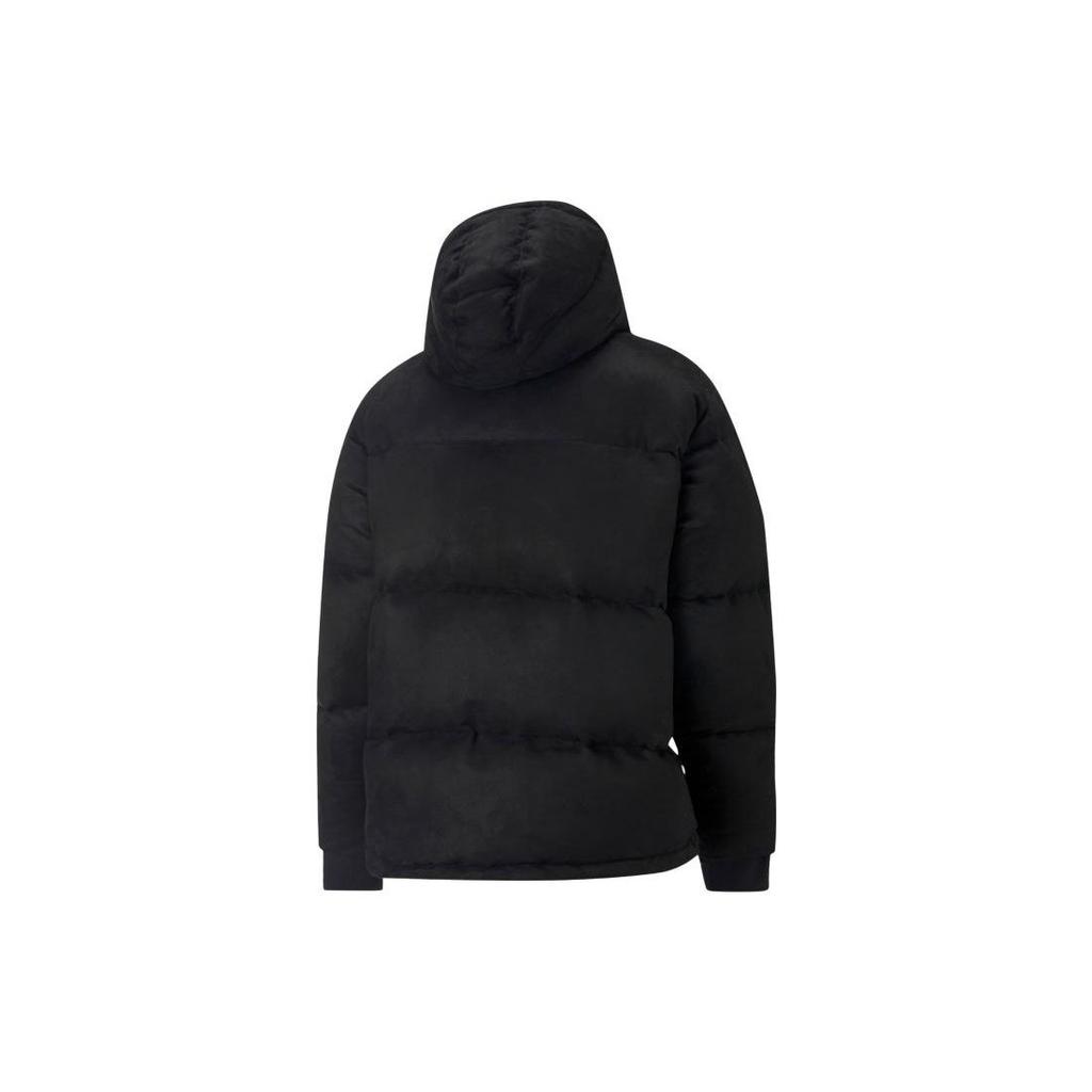 PUMA MMQ Series Logo Print Quilted Down Jacket with Concealed Zipper Unisex Jackets Black 535786-01