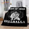 3D Viking Odin Valhalla Nordic Mythology Symbols Blanket,Soft Throw Blanket for Home Bedroom Bed Sofa Picnic Office Travel Cover