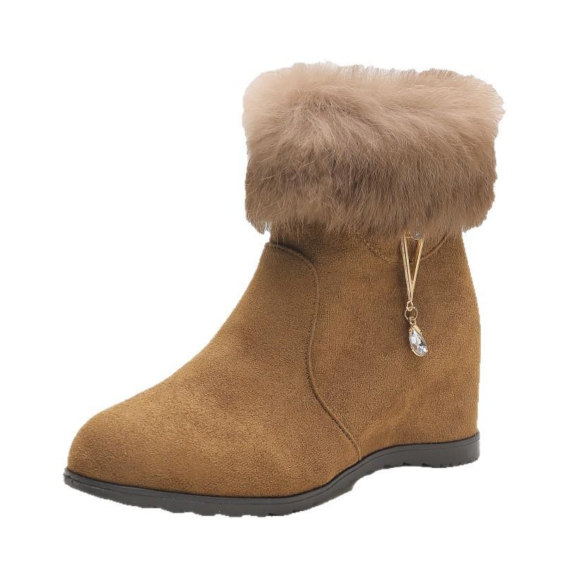 Winter new rhinestone velvet warm large size snow boots women's fluffy mouth old mother cotton boots
