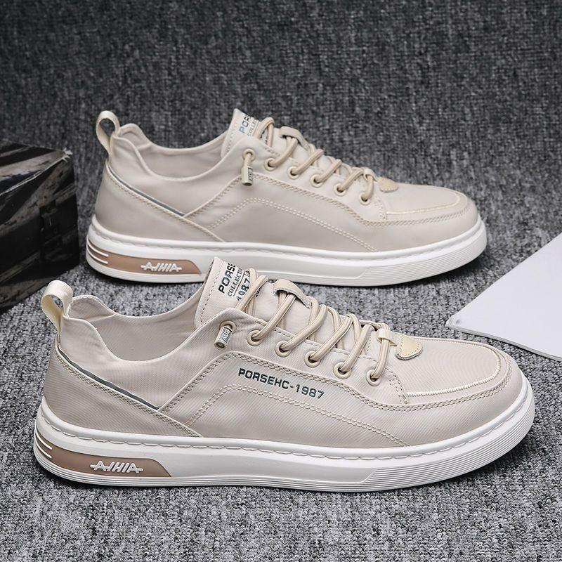 Men's Summer Thin Breathable White Slip-On Canvas Casual Sports Shoes For Work And Leisure.