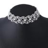 Luxus Temperament Kristall Strass Anhänger Choker Halsband Silberbeschichtete Kette Halskette Damen Hochzeits Schmuck