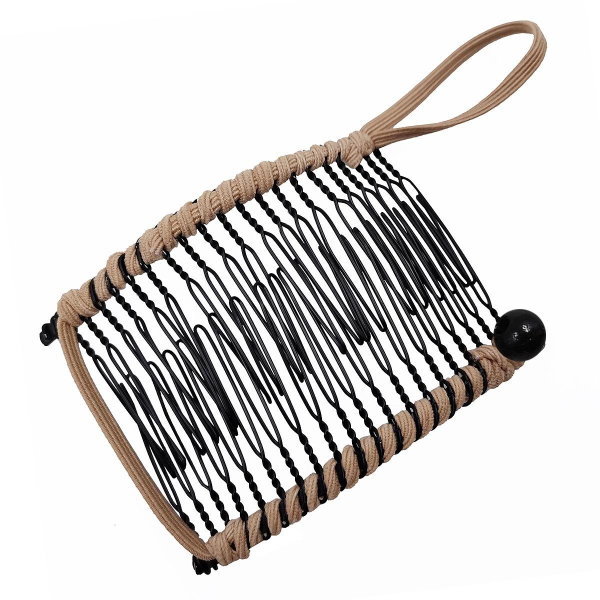 

Волшебная винтажная расческа-банан для волос, ленивые заколки для волос, плетеные гибкие растягивающиеся расчески с двойной выдвижной вставкой, заколки, аксессуары для волос 7.5*4CM