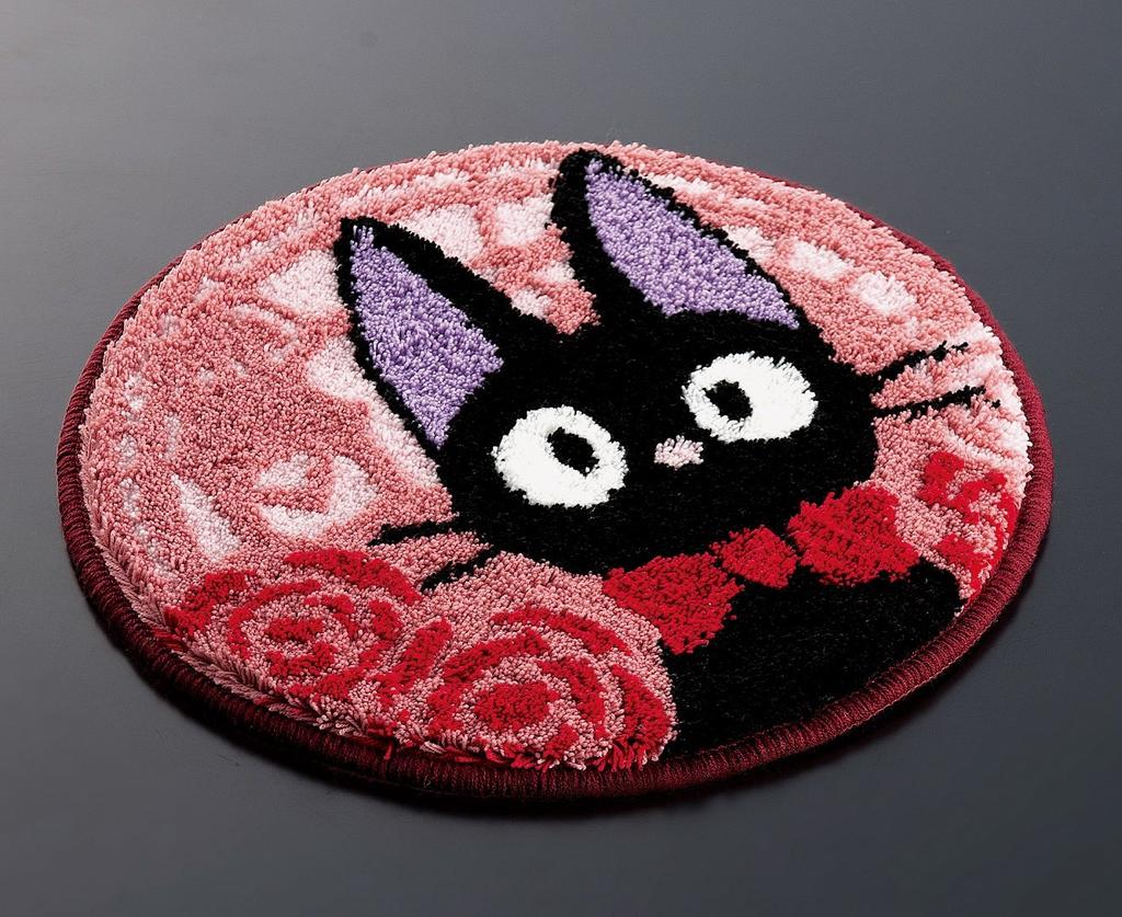 Senko Delivery Service Chair 38cm 91245 Kiki's Mat/Pad, Approx. Diameter, Pink, Cat, Ghibli, Acrylic,