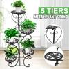 5 gepunktete Metallregale Blumentopf Pflanzenständer Innen / Außen Display Garten Blume Terrasse Pflanzenregal Schwarz / Weiß / Braun Neu