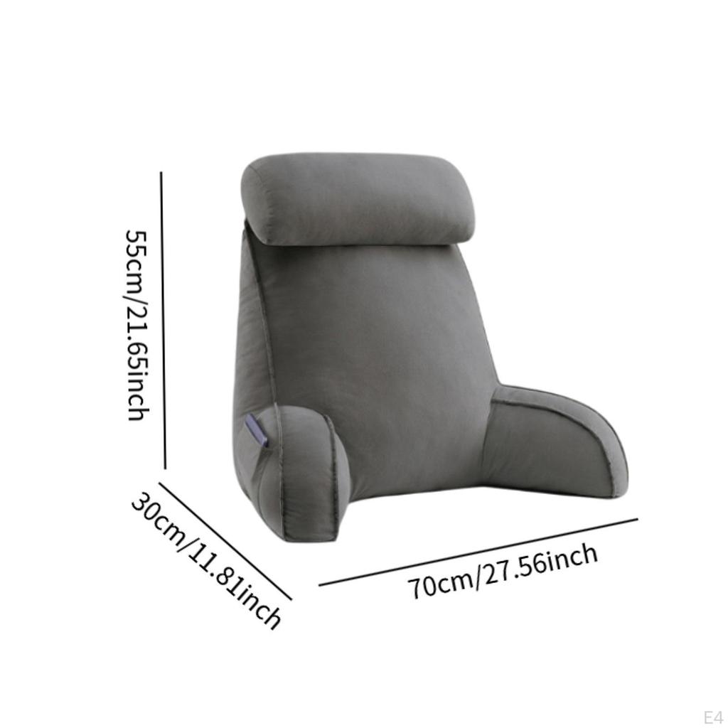 Reading Pillow for Sitting in Bed Breathable Watching TV Resting Light Gray