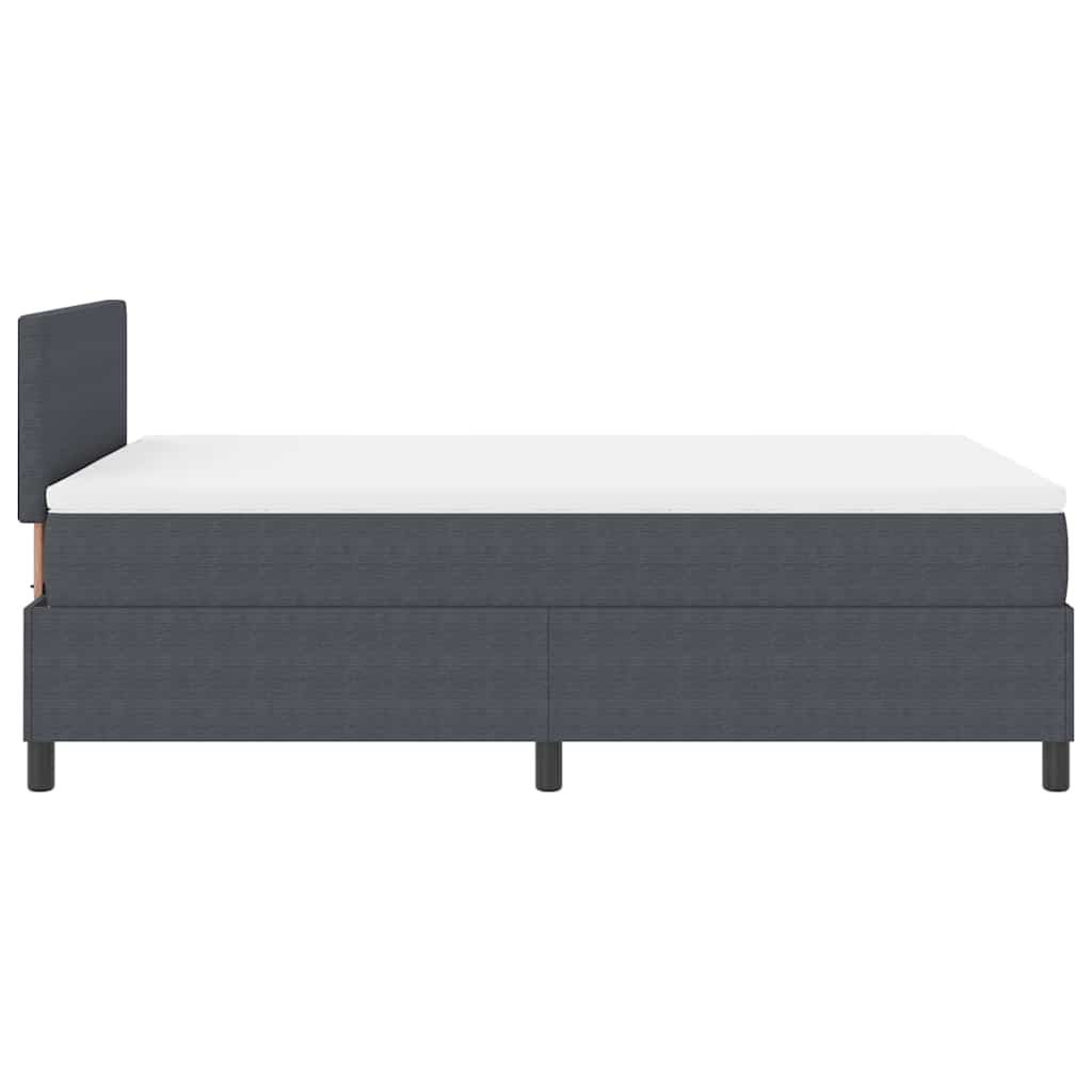 Box Spring Bed Dark Gray and White 120 X 190 Cm Corduroy Fabric