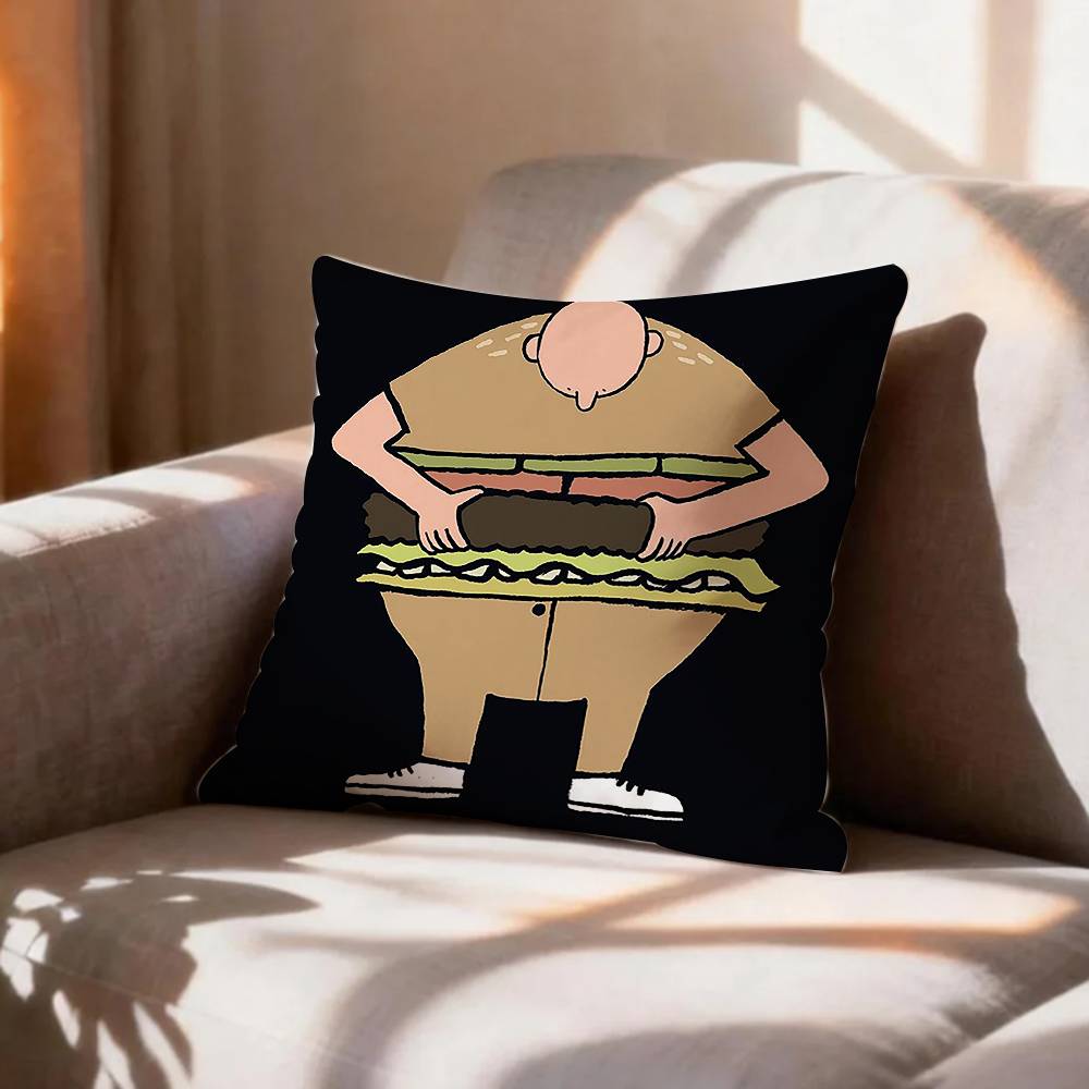 Flat Color Wall Art Jean JJullien MMinimalist Pillow Case Pattern Printed Pillowcase For Living Room Sofa Cushion Cover