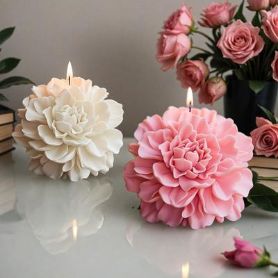 1PC Hibiscus Flower Mold for Candle & Soap, Flat Base, Clear Texture, Easy To Demold & Clean, DIY Aromatherapy/Decoration, Essential