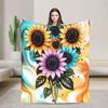Sunflower Element Blanket - Soft Warm Cozy All-Season Flannel Throw