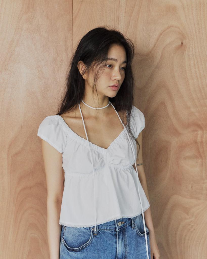 INSEOWL Necklace Two-Way Blouse - White