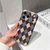 Classic Retro Plaid Argyle Geometric Pattern Art Film Aesthetic Protective Shockproof Bumper Case Cover For iPhone 14 15 16 Pro Max Plus