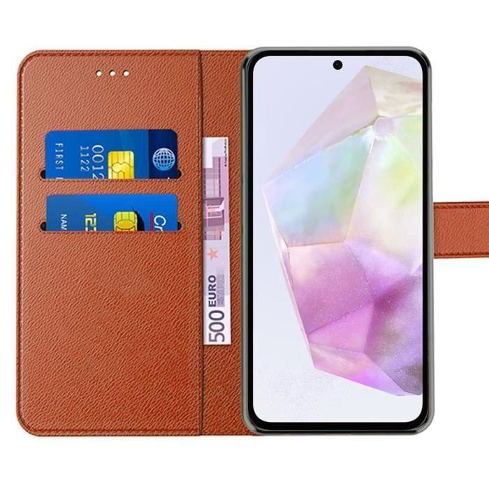 Coque de protection - Samsung - Galaxy A35 5G - Antichoc - Cuir PU - Support multi-positions