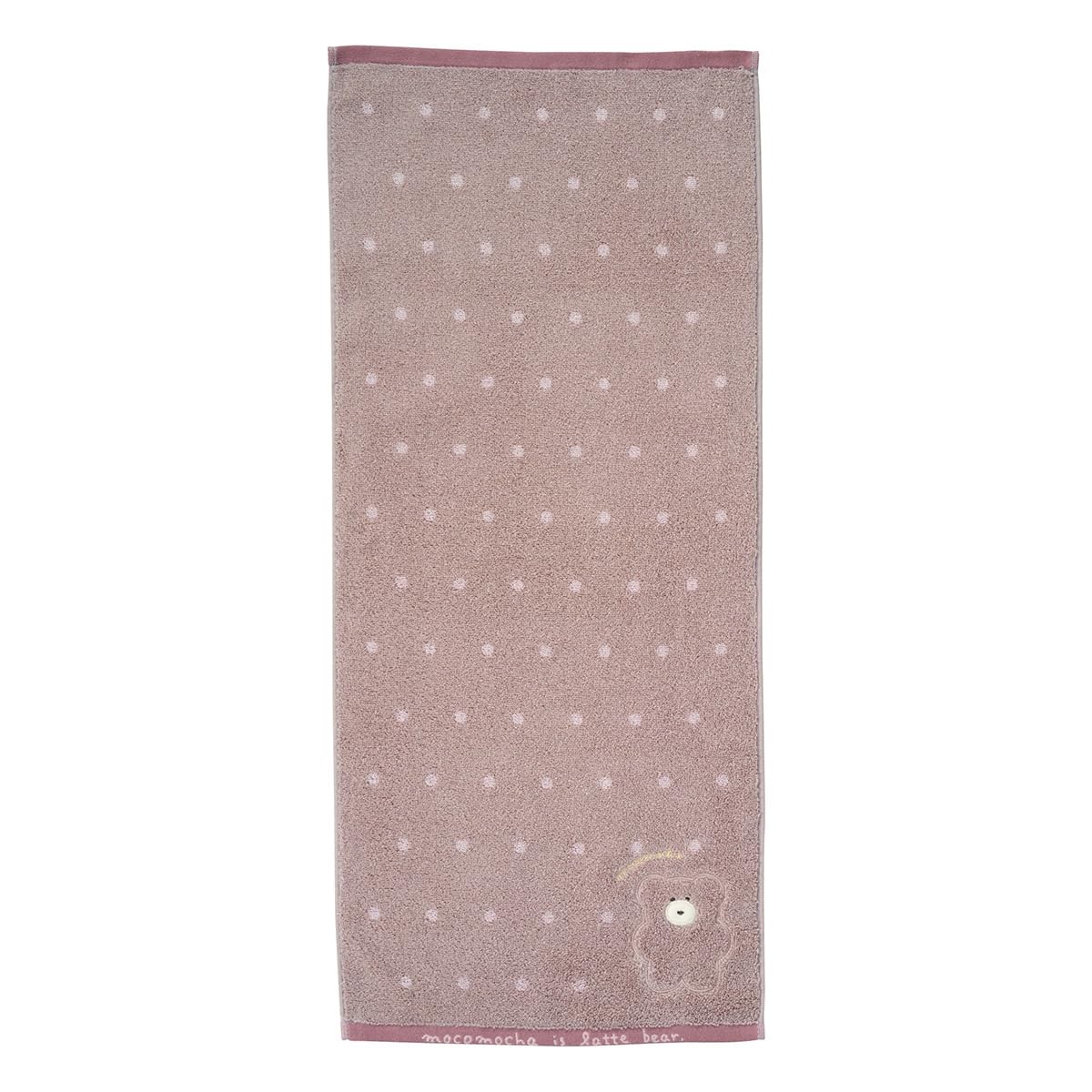 Marushin Face Fluffy and Character Perfect Gift for 1955000500 Towel, Warm, Appliquéd FT_Mocha, Design, 100% Cotton, Cute, Absorbent, Fluffy,