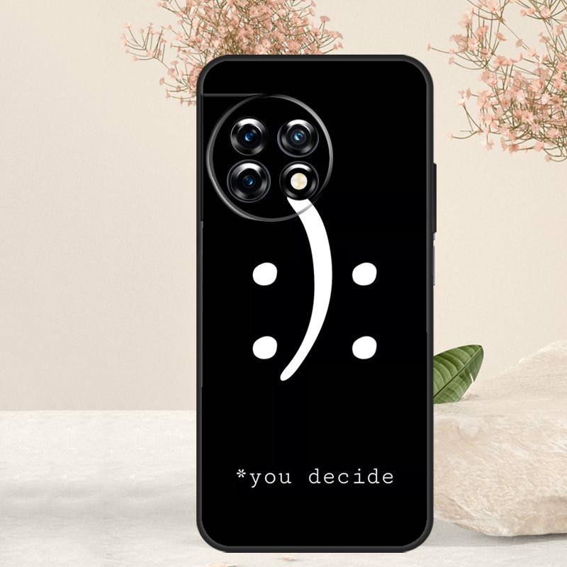 Sad Depression Black Word Case For OnePlus 15 13 12 11 13T 13R 12R 15R 10T 8T 10 Pro Nord 5 CE 4 3 2 Lite N20 N30 Cover