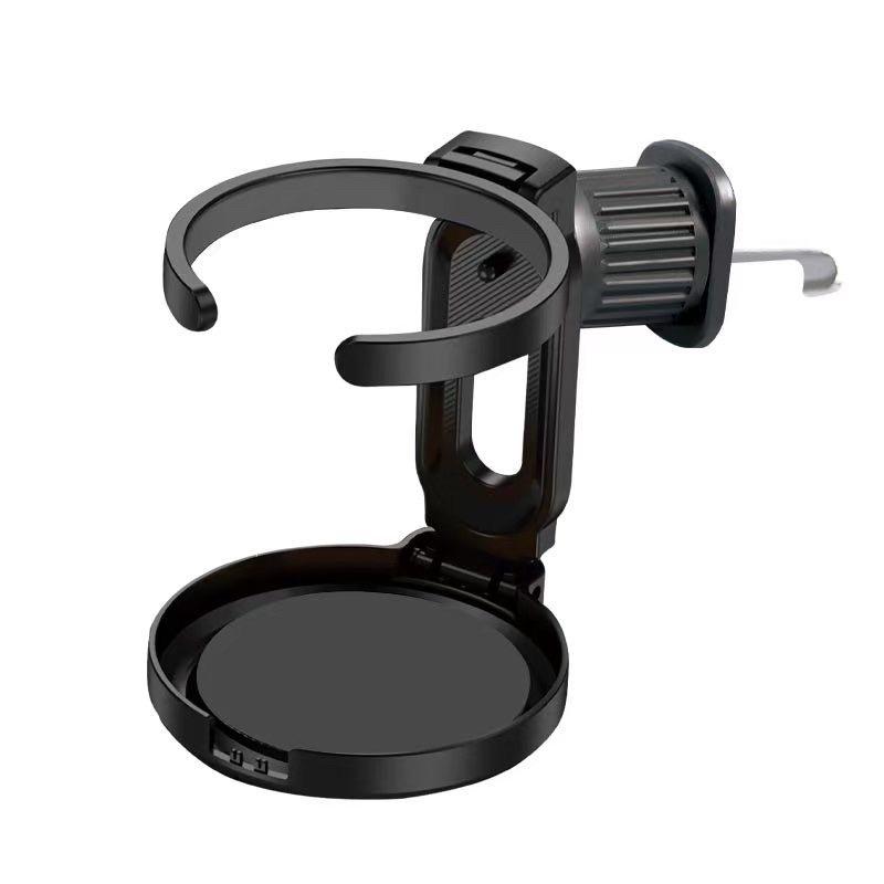 

Multifunctional Foldable Car Cup Holder For Drink Water Bottle Coffee Cup Ashtray Air Vent Mount With J Hook Stable Car Interior чорний