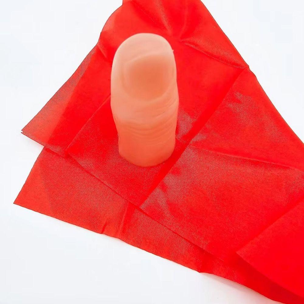 5Pcs Red Silk Magic Prop Scarf Vanish Thumb Tip Finger Magic Trick Stage Show