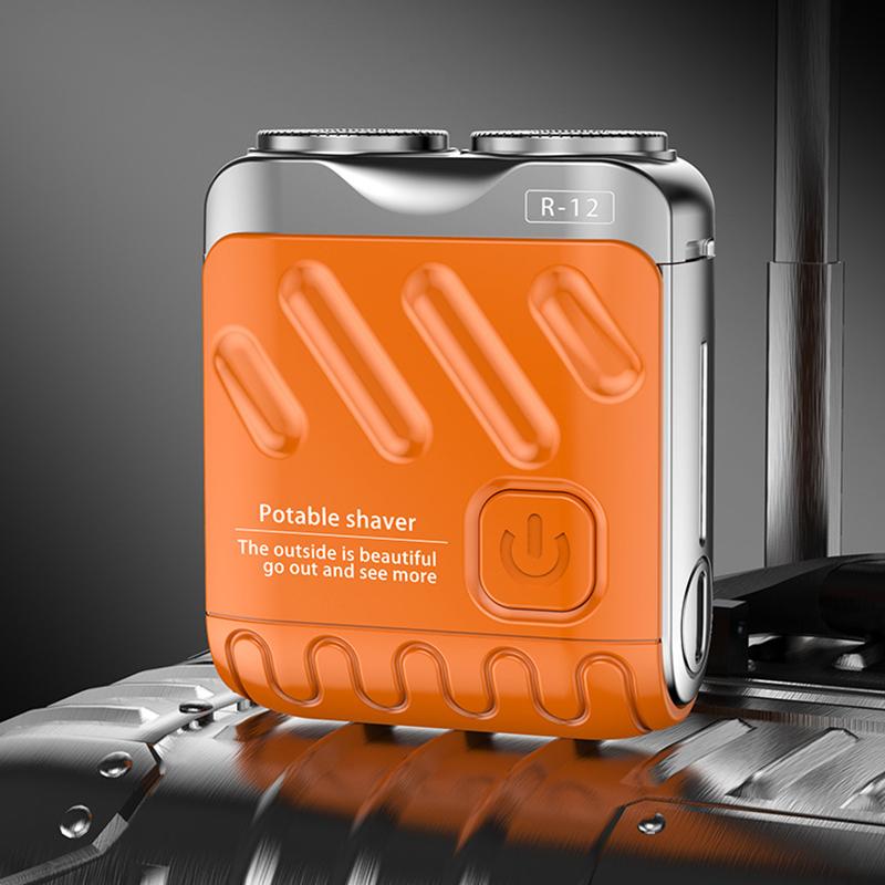 Mini Electric Shaver Dual Head Waterproof Type-C Rechargeable Shaver Travel Rotary Razor Men'S Portable Hair Beard Trimmer Tool