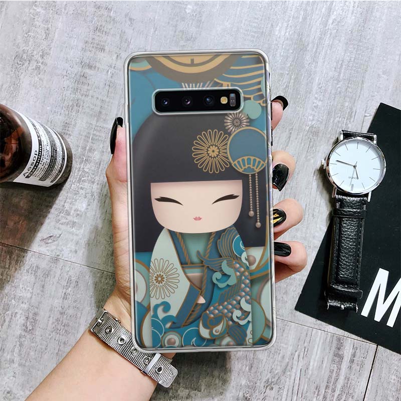 Kokeshi Doll Kimono Girl Phone Case For Samsung Galaxy S26 S25 Edge S24 S23 FE S22 Ultra S21 Plus S20 + Fundas Cover Coque Galax