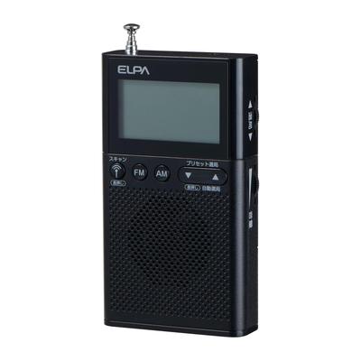 ELPA LCD Pocket Radio Prevention AM/FM (Digital + LCD) Radio/Disaster (ER-P62FL Black)
