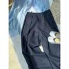 Highly Recommended! Old Money Style Navy Blue Linen Pants for Women, New Summer Model, Simple and Relaxed Casual Pants