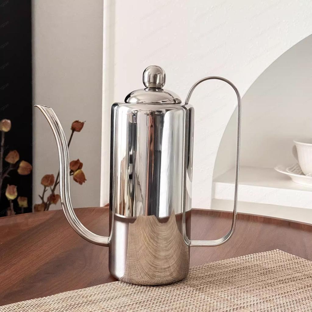 Cafetière infusée à la main Pot domestique à bec fin Pot à bec fin en acier inoxydable 304 Ustensiles à café à bec fin Pot à long bec environ 800 ml
