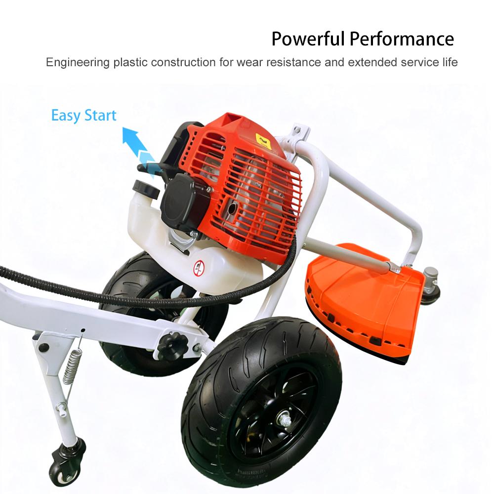 Hand-pushed 2-Stroke Grass Cutter Gas-powered Lawn Trimmer Wheeled Lawn Mower Push-type Lawn Cutter Gas Lawn Edger