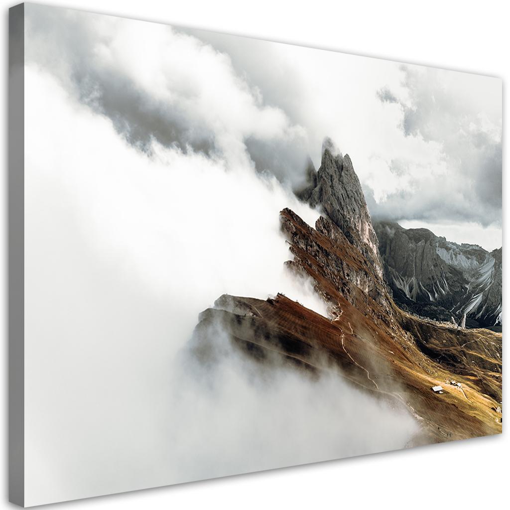 Canvas print, Mountain peak in clouds