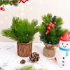 200/10PCS Artificial Pine Needle Short Branches Mini Fake Plant Stems Xmas Tree Decoration Home Ornament DIY Wreath New Year