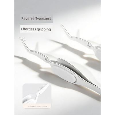 Tweezers for Grafting Eyelashes, Effortless Hair Removal, Specialized for Beauty Salons, Labor-Saving Stainless Steel Eyelash Clip Tool for Beginners
