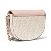 Michael Kors Mk Jet Set Charm Classic Monogram Color Block Leather Saddle Bag Medium Women Shoulder Bag Vanilla-White Nude-Pink 32T0GT9C6B-173