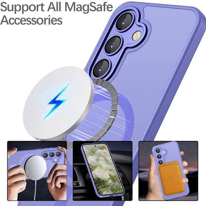 Protective Case - BOOLING - for Samsung Galaxy S25 FE - with Magnetic Ring Camera Film - Purple
