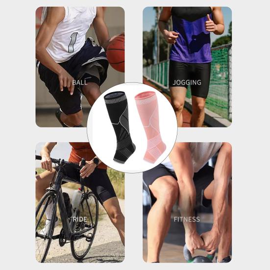 Calf Compression Sleeves for Men Women Knee High Open Toe Stockings for Plantar Fasciitis Heel Pain Achilles Tendonitis Shin