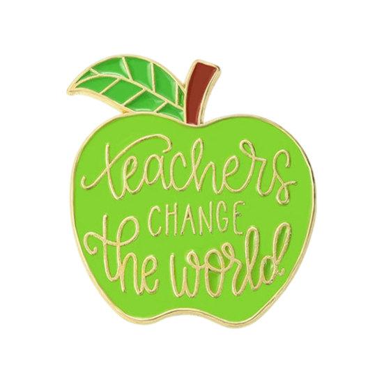 Yangyizhi Brooch Pin, Enamel Teacher-Themed Fruit Shape Lapel Lightweight Outfit Badge for Teachers Day Graduation