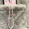 Korea Pink Bowknot Pearl Pendant Beaded Rope Strap New Phone Accessrioes