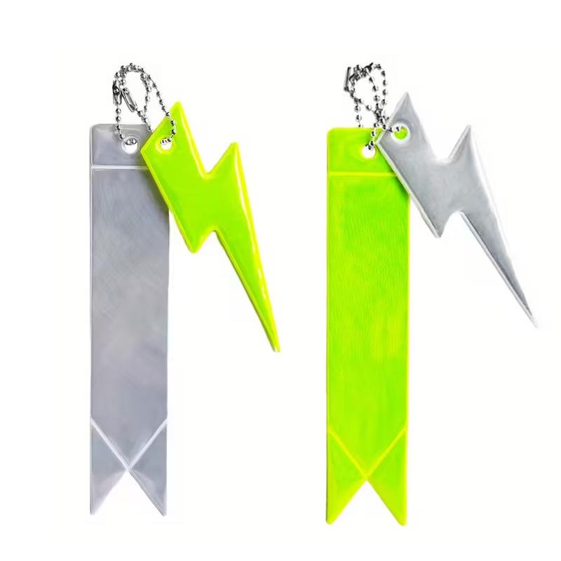5Pcs Safety Reflective Strip And Keychain Set Unisex Outdoor Night Running And Cycling Handheld Nighttime Reflective Pendant