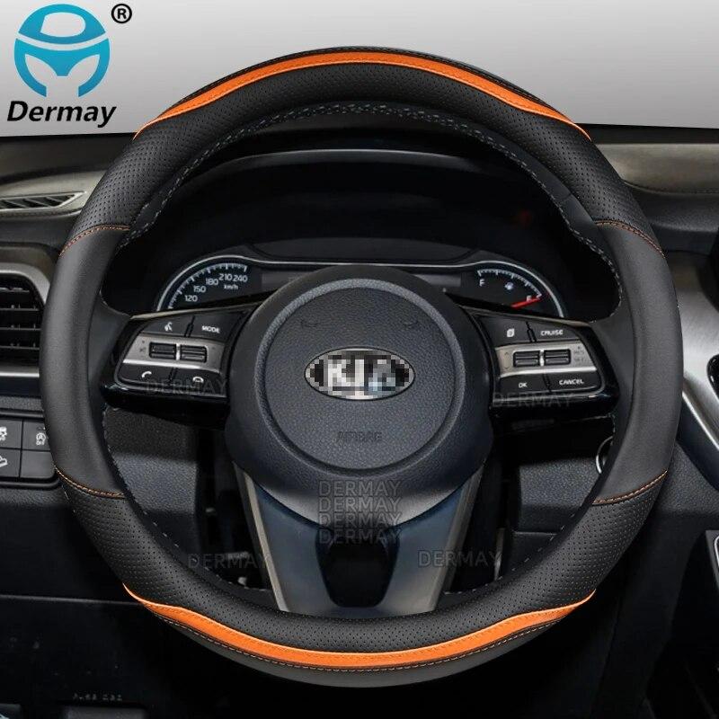 Für Kia Picanto Morning Picanto GT-Line X-Line Auto Lenkradbezug Mikrofaserleder + Kohlefaser Autozubehör